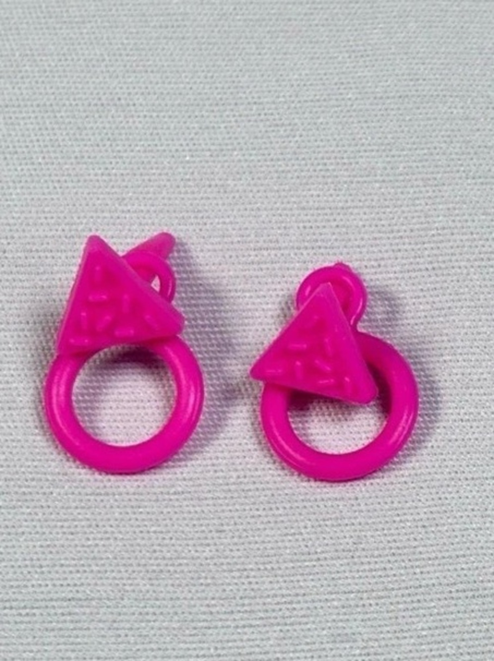 Vintage 1992 Mattel Earring Magic Barbie Hot Pink Hoop Earrings